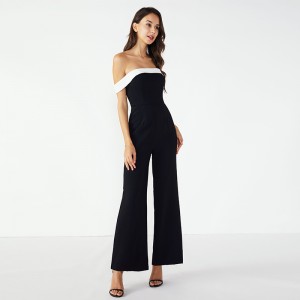Sexy Women Backless Väri Musta Hihaton Jumpsuit