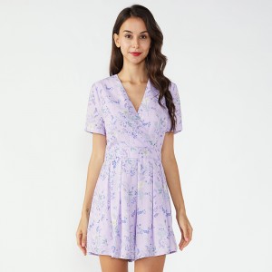 Uusi tyyli mukautettu sifonki Onesie painettu jumpsuit naiset