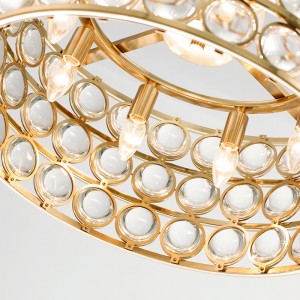 Uusi pohjoismainen moderni metallilasi ylellinen kotihotelli kattokruunu Km2136