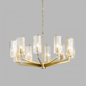 Moderni pohjoismainen metallilasi ylellinen ilmakehän kattokruunu Km2132