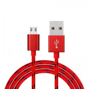 Mikro usb nylon-punos datakaapeli