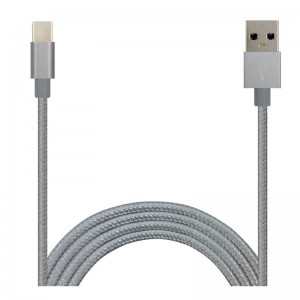 Puhdasvärinen nylon-briadattu datakaapeli Type-C