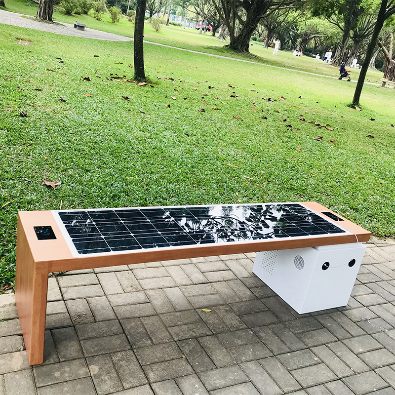 2019 Moderni muotoilu Smart Solar ulkokalusteet puutarha Backless Penkki