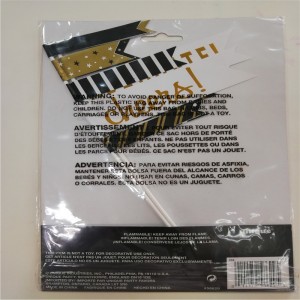 Hääjuhlakoristeet Custom Design Foil Pick Paper Cupcake Toppers