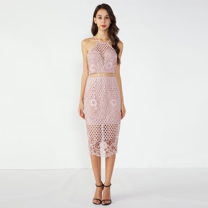 Vaaleanpunaiset tiukka kuvat Seksikäs juhla kuningatar kaksiosainen mekko