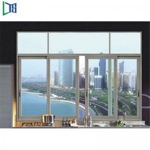 Alumiini-liukuikkunat tai pinoikkunat, joissa jauhemaalausharmaa ja musta fo Resdentrail- sekä liikerakennukset