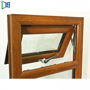 As2047 Normaali harmaavalkoinen / musta alumiini ulospäin avoin markiisi-ikkuna, yksinkertainen tai kaksinkertainen