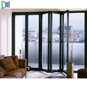 Kiina tehdas tuottaa alumiiniseoksesta kaksinkertaiset taitto-ovet saranoidut kaksiosaiset ovet kaupallisen luokan rakennuksiin