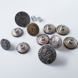 Mukautettu muoti painettu pyöreä metalli-painike farkut 10