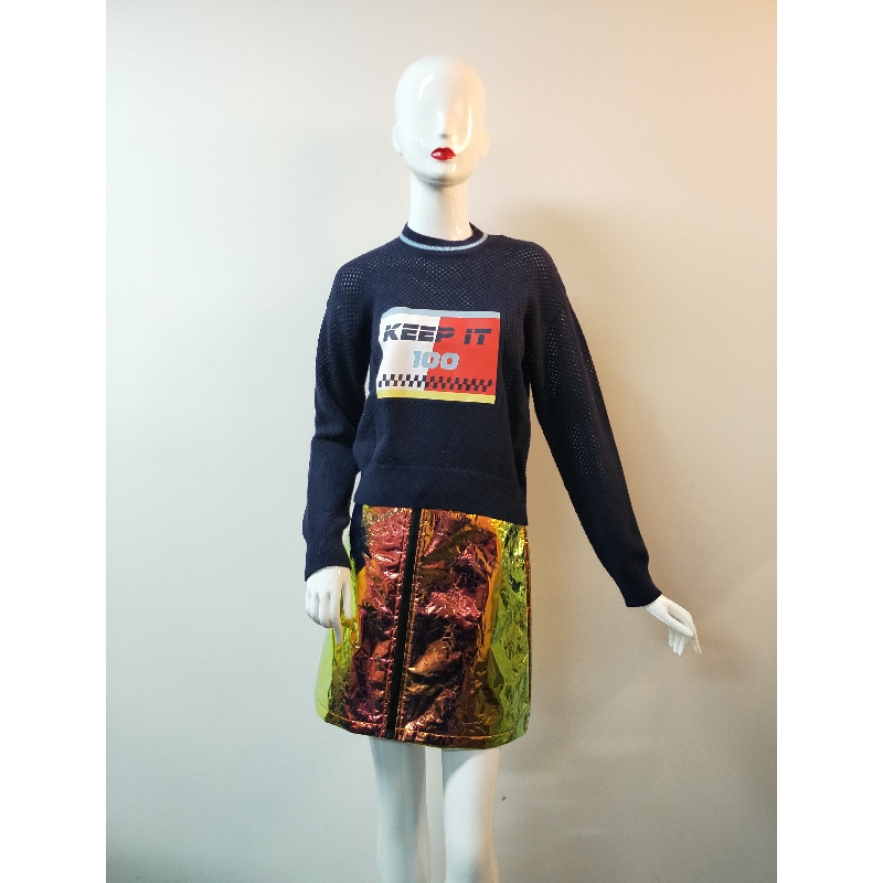 DARK-BLUE PRINT SWEATER RLWS0041F