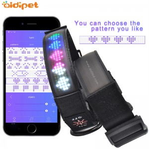 Tukku nailonkoirakaulus pyöreä köysi integroitu pitohihna näytön vilkkuu