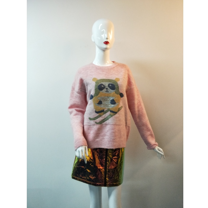 PINK CARTOON PRINT SWEATER RLWS0081F