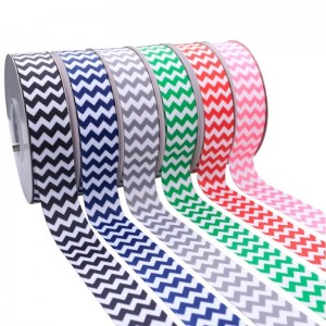 5 # suosittu räätälöity logo Chevron-painettu grosgrain-nauha
