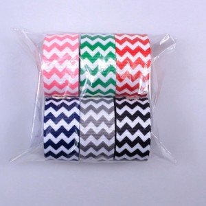 5 # suosittu räätälöity logo Chevron-painettu grosgrain-nauha