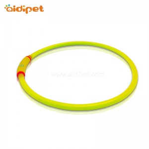 Koiran vilkkuva led-kaulus Pehmeä TPR-materiaali USB-ladattava erittäin kirkas led-koirapanta leikattu erikokoisiksi sopimaan pentuille
