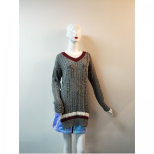 GREY SLIT-SIDE SWEATER RLWS0104F