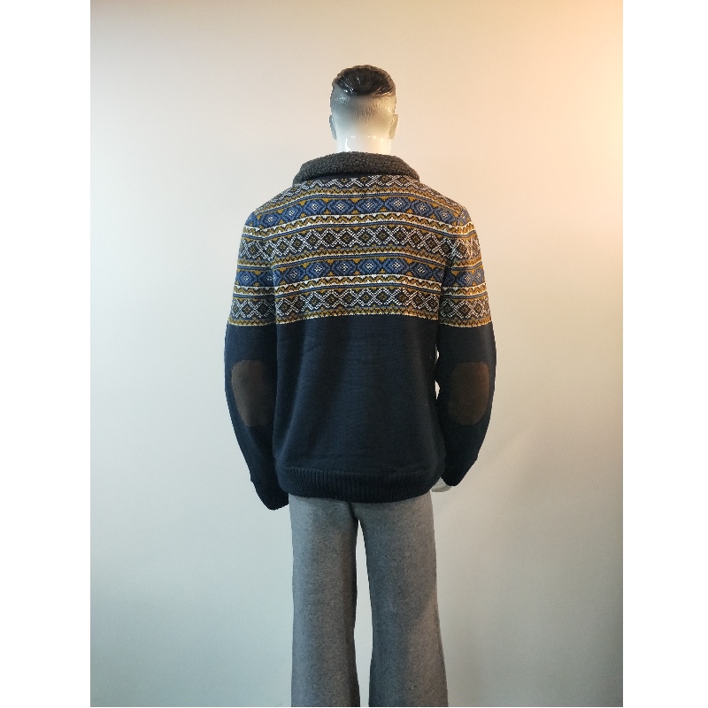 NAVY PADDED SWEATER RLMS0056F