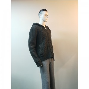 BLACK KNIT SWEATER COAT RLMS0063F