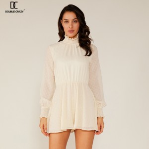 Kesä Naisten Muoti Sifonki Kengät Valkoinen Pitsi Lyhyt mekko