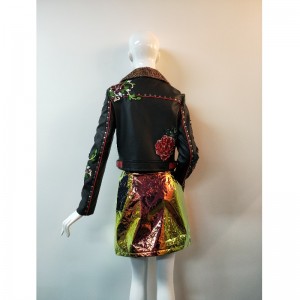 EMBROIDERY PU JACKET RLWPJ0008N
