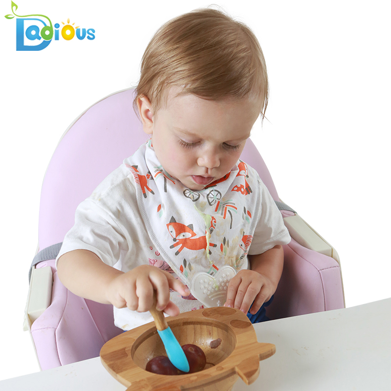 Ainutlaatuinen muotoilu vauvan lusikat itse ruokinta Bamboo astiat Toddler pehmeä kärki vauvan lusikat koulutukseen