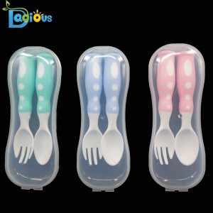 Räätälöidyt elintarvikealan PP-vauvan lusikat Baby Fork BPA Free Training Spoon ja haarukka pikkulapselle