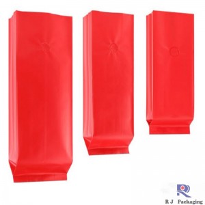 Tukkusivu Gusset Valved Matte tai gloss Aluminum folio Kahvisäkki 250g 500g