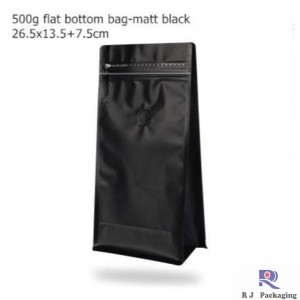 Tavallinen hopea ja kraft litteä pohjapussi, jossa on venttiili kahvia varten