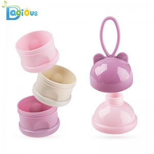 3 kerrosta Baby Milk Powder Container Vauvan ruokinta Matkustus Maitojauhe säilytysastia kahvalla