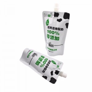 Mukautettu painolevy, joka on kertakäyttöinen nesteen, kuten maidon, pussi