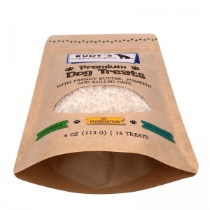 Laminoivat vetoketjulliset voimapaperilaatikot, joissa on ikkuna koirien herkkuihin