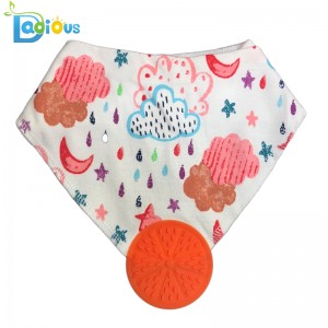 Vauva- ja taaperojen teething Bandana-ruokalappu Muslin-ruokalappuja Bandana drool-ruokalappuja teetterillä