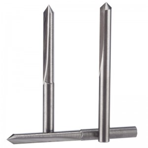 Suora 45 asteen V-uran kaiverrustyökalun kovametallinen CNC-reitittimen bitti 1/8 tuuman varsi 0.1mm kärki 5PCS