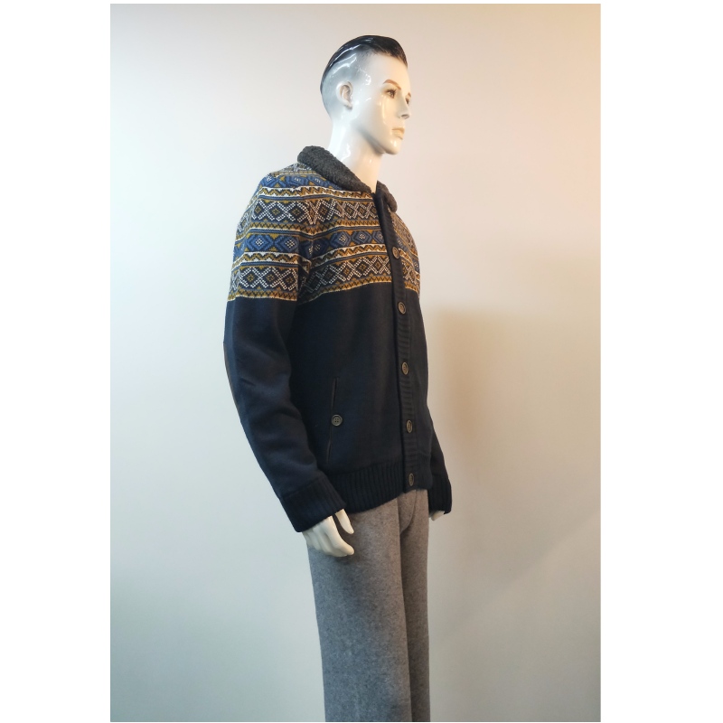 NAVY PADDED SWEATER RLMS0056F