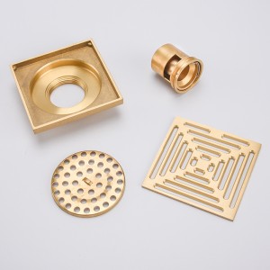 Takaosa laattalaippa lineaarinen suihkuputket messinki neliön lattiakaivo