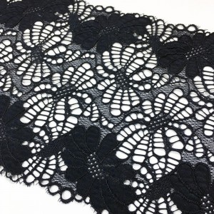 Nailon spandex-joustava leveä pitsi 18 cm leveillä pitsiä alusvaatteisiin tai vaatteisiin