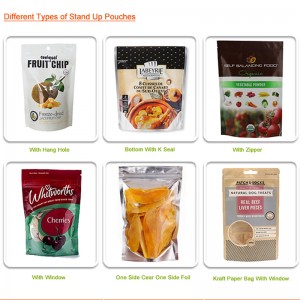 Kiina toimittajat mittatilaustyönä painettu muovinen stand-tasku, karkkia tai sokeria tai välipalaa käyttää mylar ziplock laukkuja, elintarvikelaatuista doypack