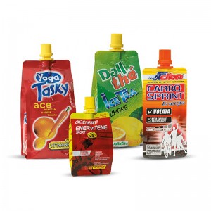 mukautettu 200ml nestemäinen alumiinimuovi juoma orgaaninen banaani hedelmähyytelö mehu pakkaus varastointi doypack nokka pussi mehu laukku