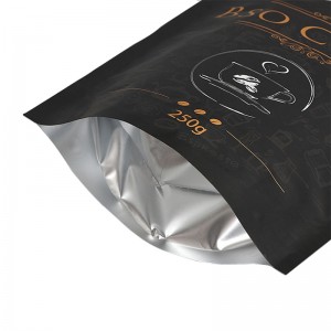 Räätälöidyt logon kahvipussit, uudelleenkäytettävät stand up-laukut vetoketjulla. Kahvin pakkauspussit