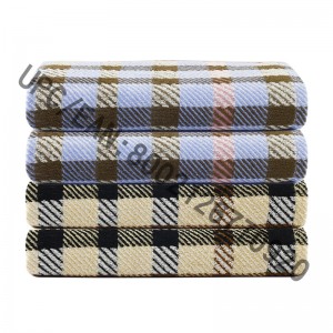 JMD TEXTILE Kylpypyyhesarja, 4 kpl brittiläistä tyylikäs ruudullinen Jacquard-pyyhe, suuret kylpypyyhkeet, 100% puuvillaa, kylpypyyheallas kuntosalimatkahotellit, College-asuntolan huoneen varusteet, pyyhe ruskea pyyhe sininen