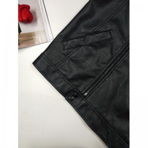 MEN'S BLACK PU BIKER TAKKI RLMPJ0001