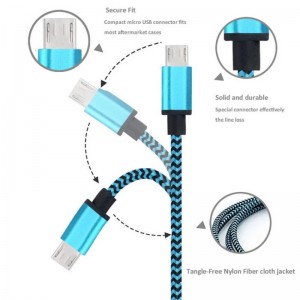 Nylon punottu datakaapeli