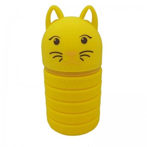 Silikoni kynälaukku mukautettu vetoketju hauska kynäkotelo