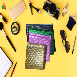 OEM-räätälöity pehmustettu muovinen postituspussi painettu alumiininen ilmakupla postituspussi turvallisuus iskunkestävä pakkaus kupla kirjekuori