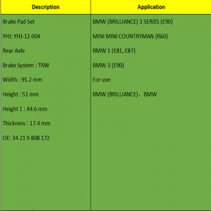 Jarrupalat (OE: 3421 9808172)