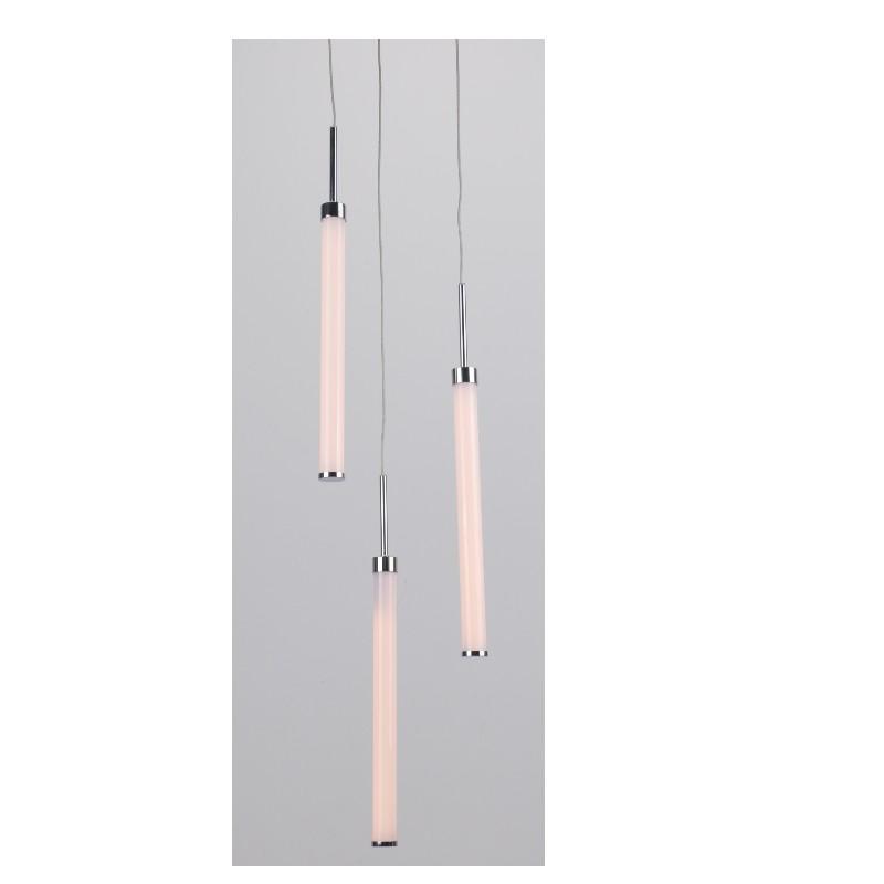 LED-riipuslamppu, jossa on 3pcs-akryyli suora putki