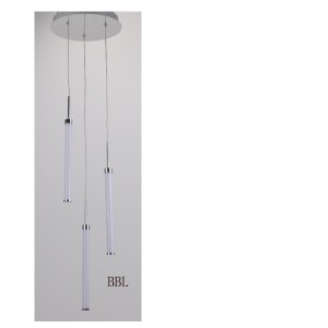 LED-riipuslamppu, jossa on 3pcs-akryyli suora putki