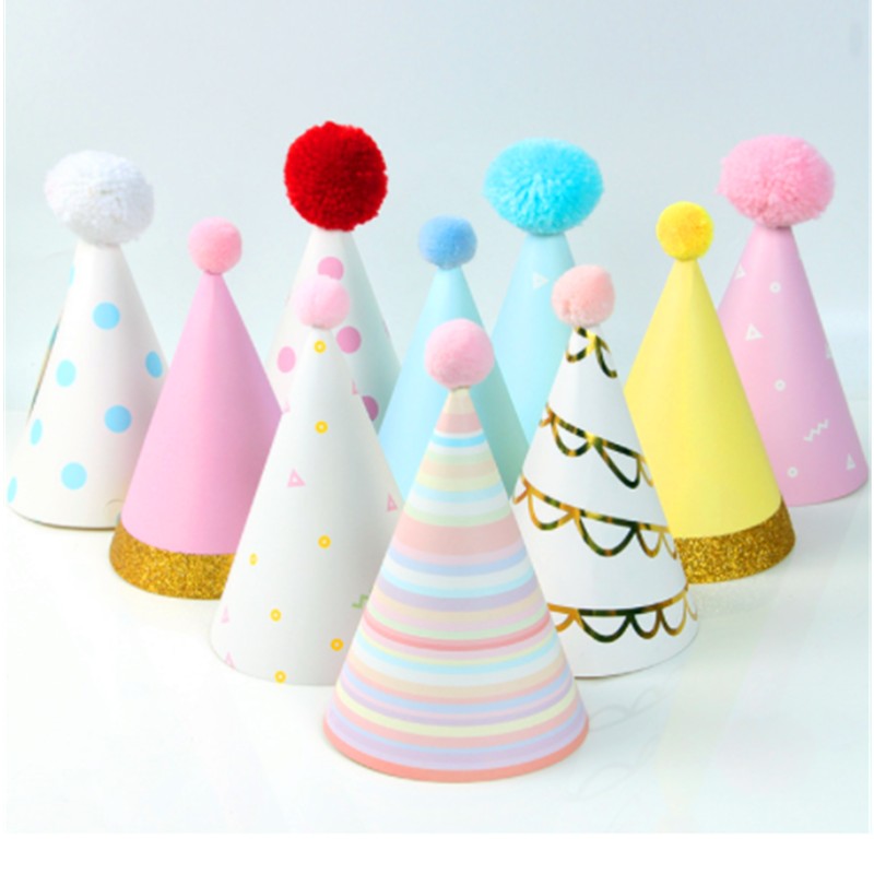 Onnellista uutta vuotta Foil Fringed Cone Hats Paper Glitterin kanssa