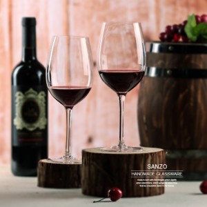 SANZO akryyli kelluva viinilasi käsinmaalatut varreton lasit Cup himmeä kirje tarra käsinpuhallettu