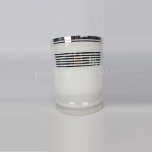 Tyylikäs valkoinen hopeaviivainen lasihuoneisto